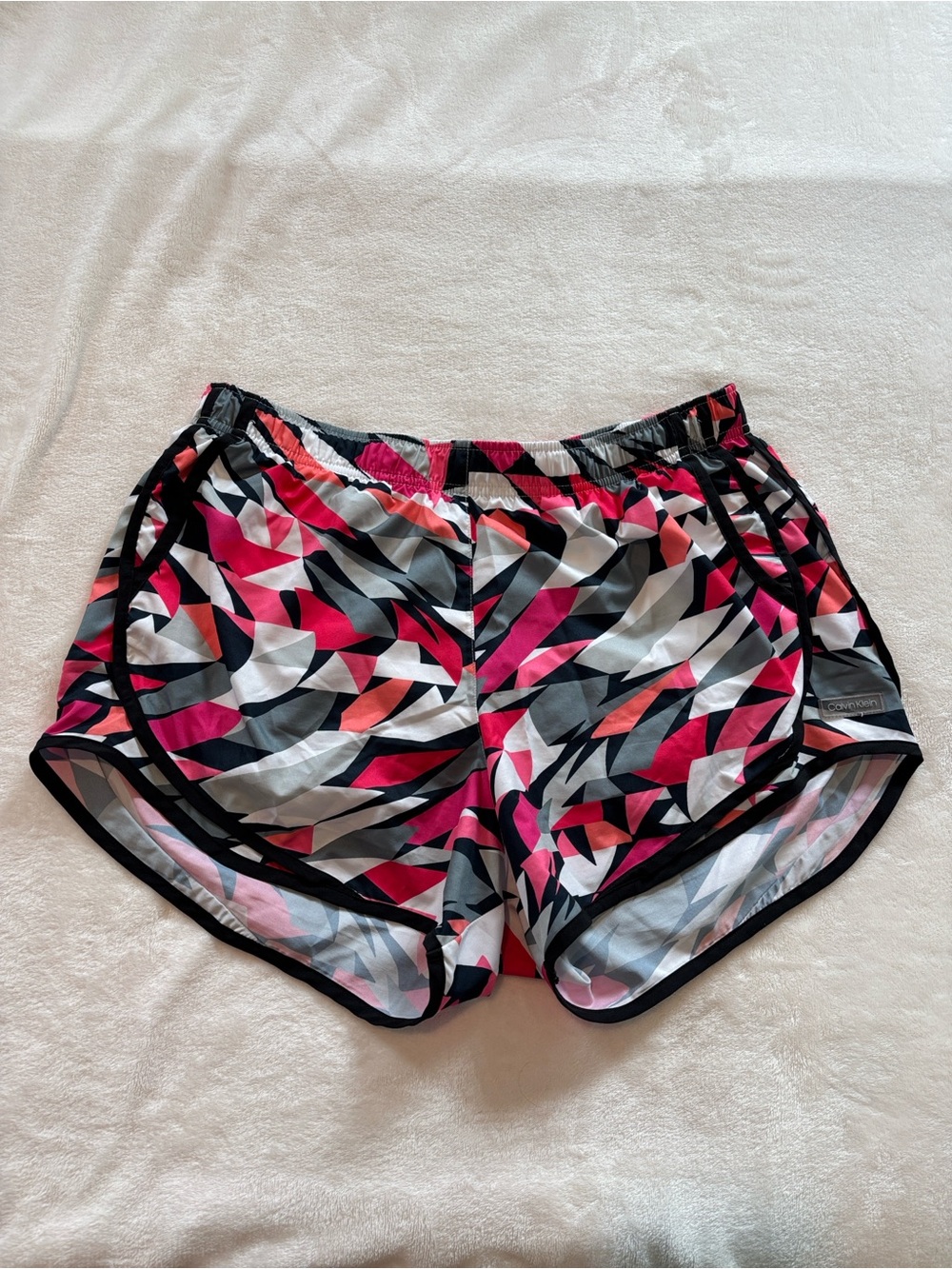Calvin Klein Pink & Black Geometric Athletic Shorts